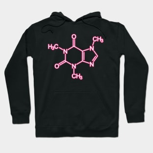 Pink Neon Caffeine Molecule Hoodie